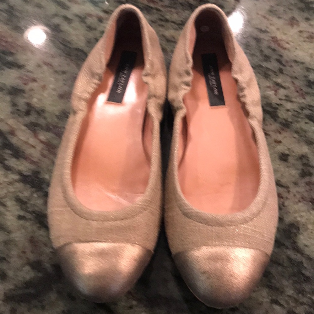 Ann Taylor matte gold flats, size 6